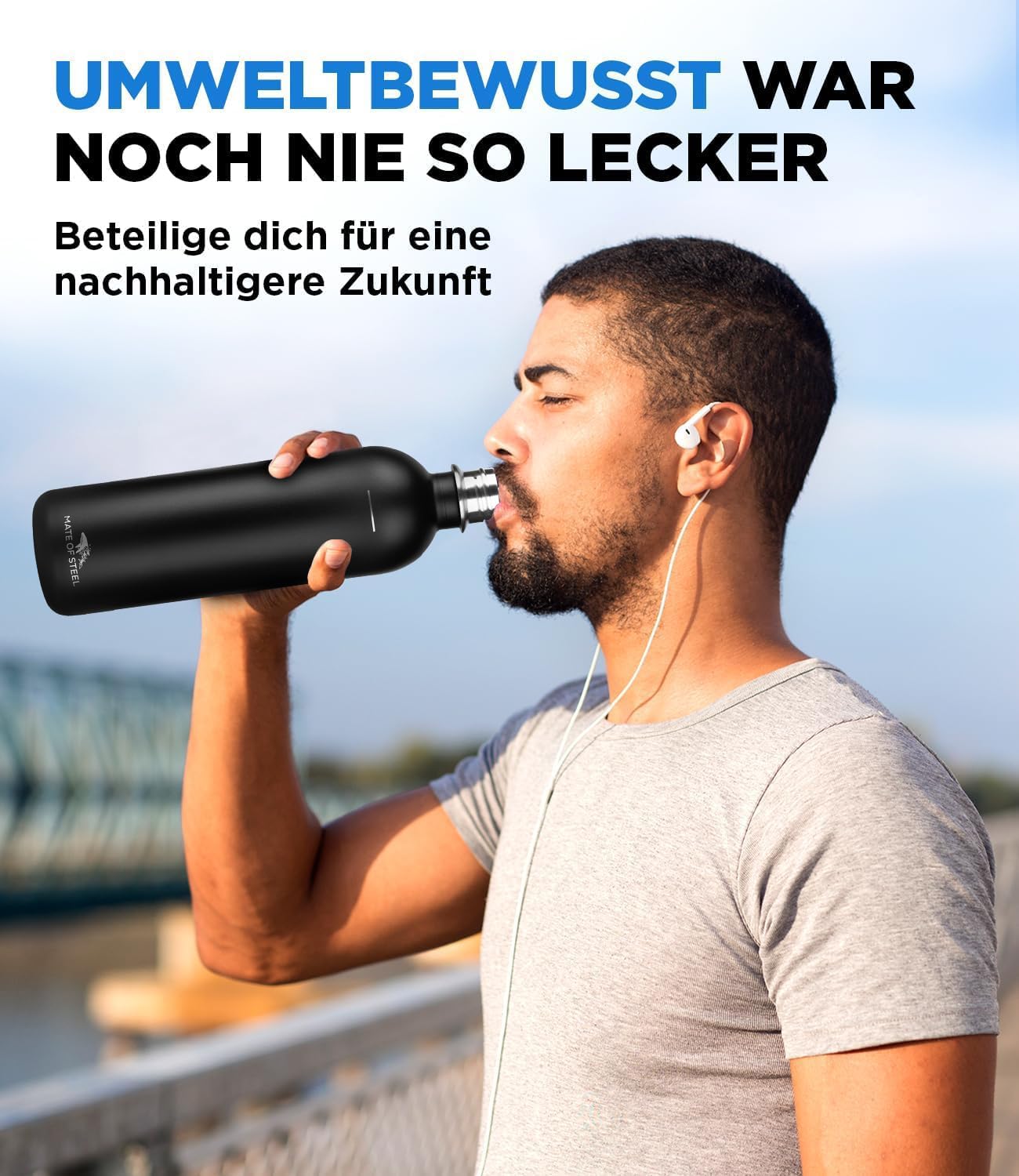 Moby-Dick - 1.0L Edelstahl-Flasche (Black)