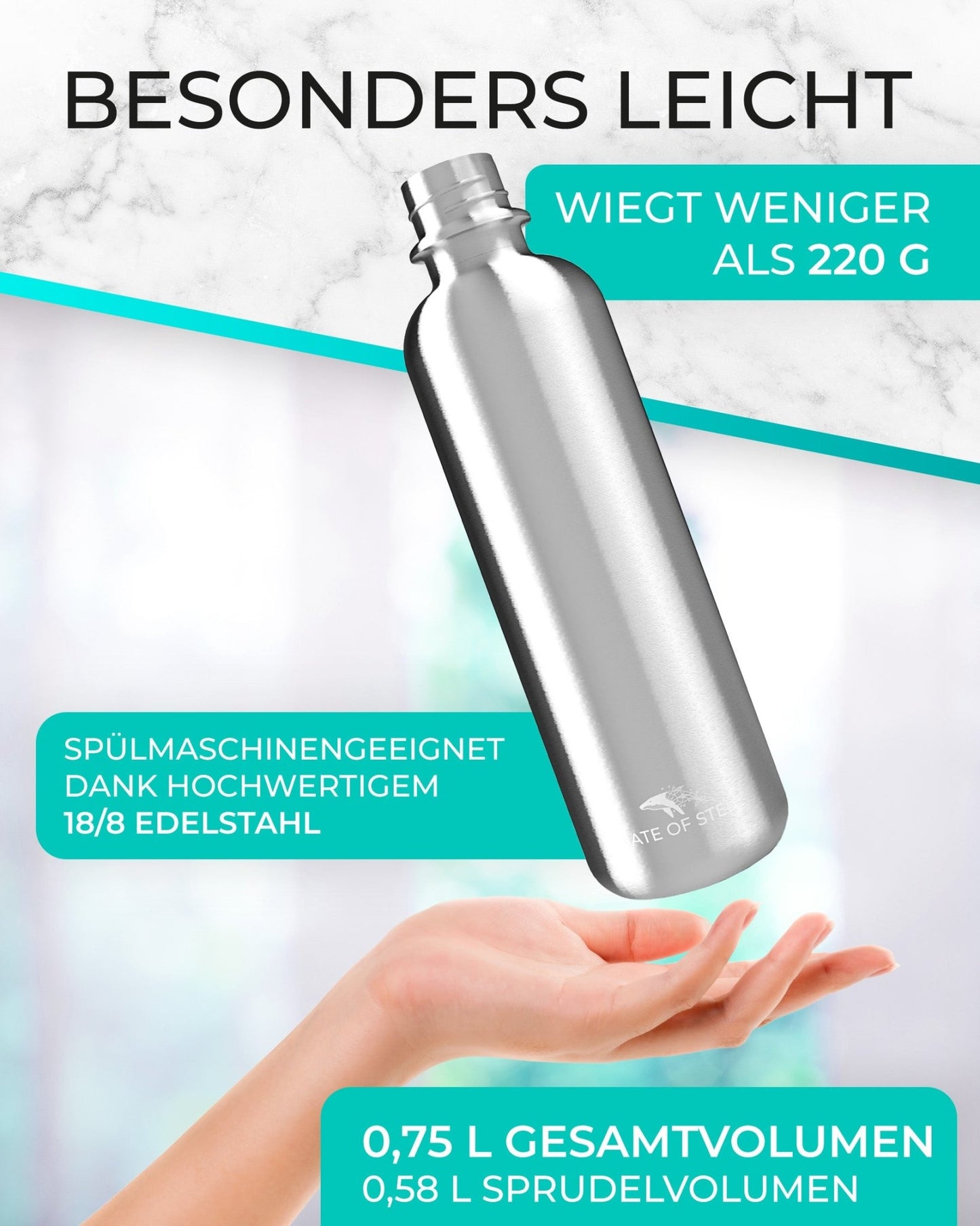 Flipper - 0.75L Edelstahl-Flasche