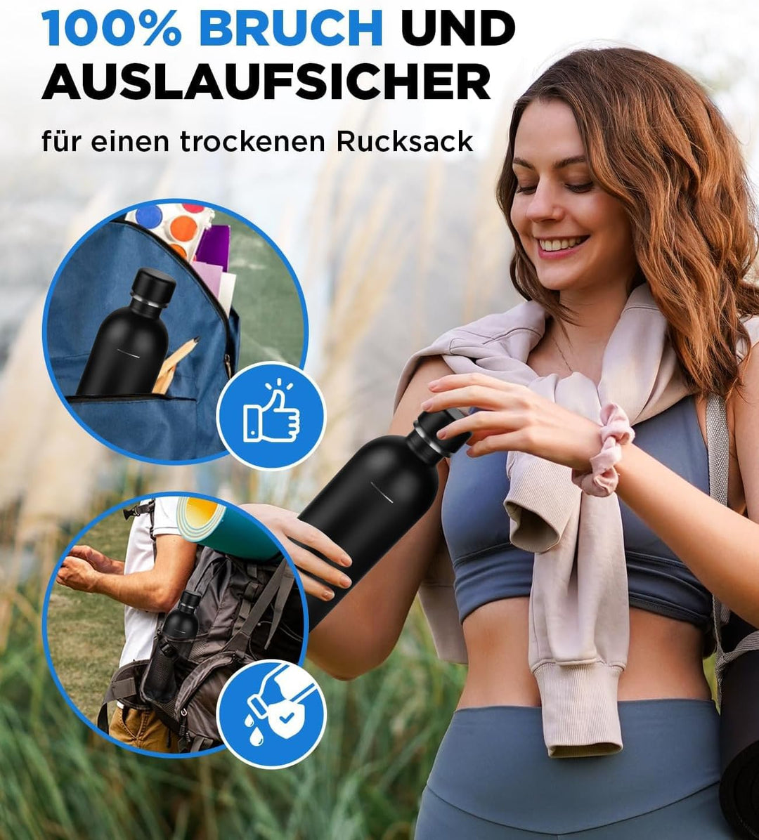Moby-Dick - 1.0L Edelstahl-Flasche (Black)