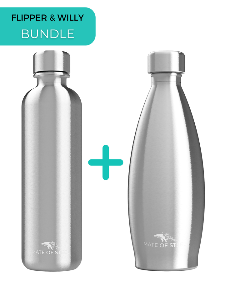 Flipper & Willy Bundle - 0.75L & 0.9L Edelstahl-Flasche