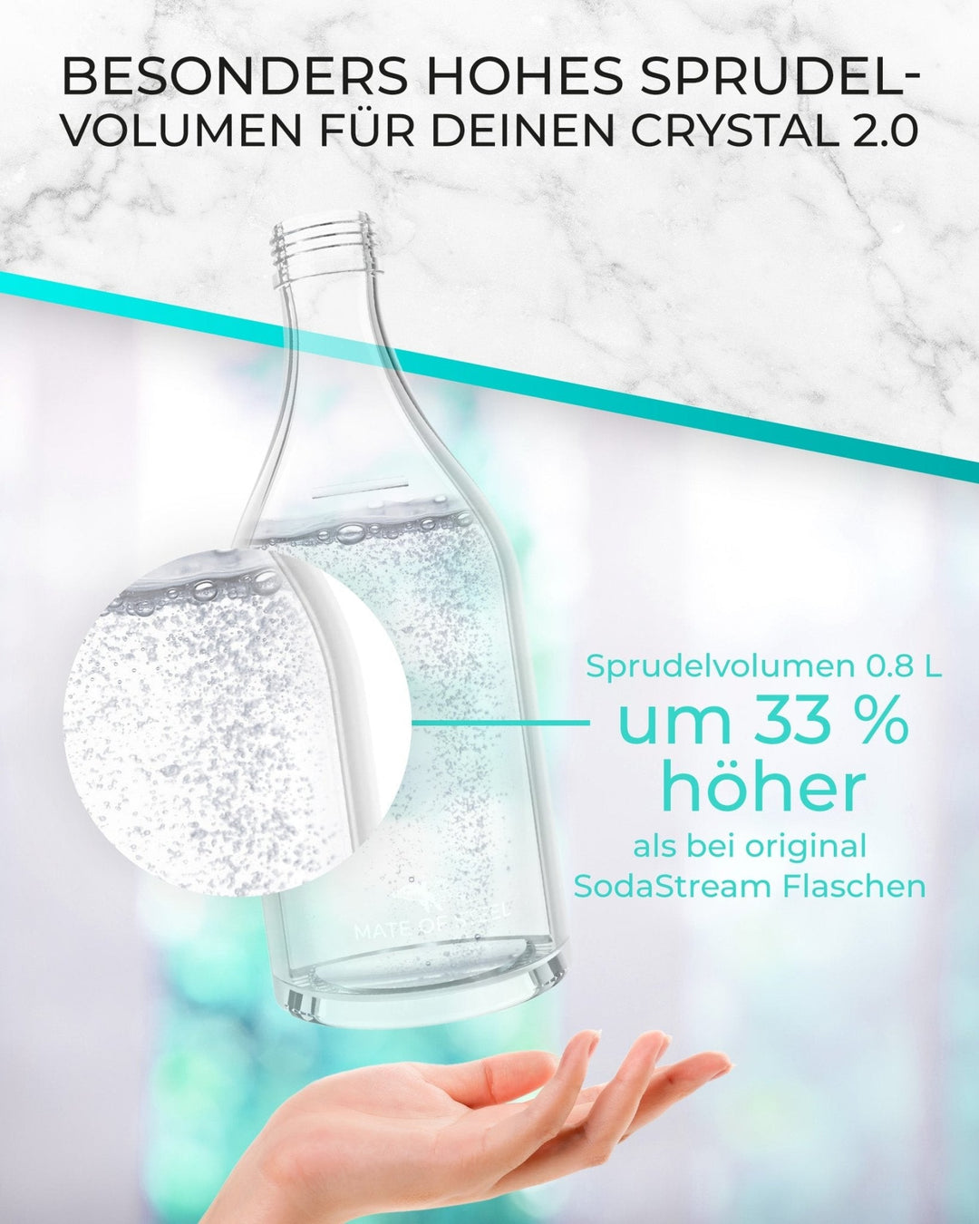 Nemo - 0.8L Glas-Flasche - MATE OF STEEL - Nemo - 0.8L Glas-Flasche